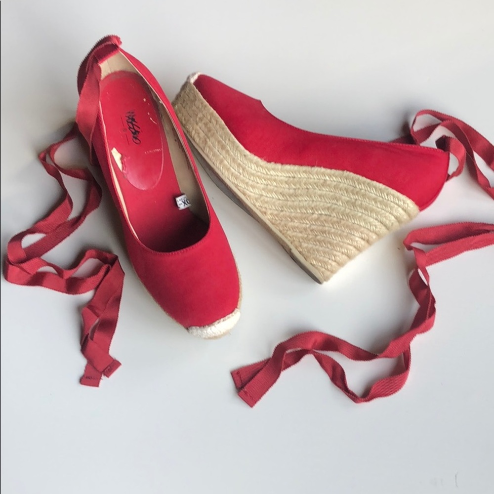 Mossimo | Red Canvas Platform Espadrilles | 8